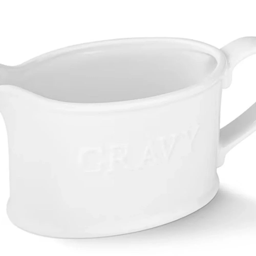 NEW - Ceramic Gravy Boat, Serving Dispenser, Porcelain Pitcher for Sauces